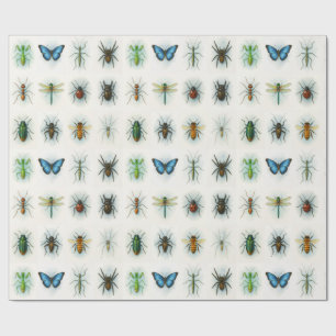 Insectencollectie aquarel schilderijen insect kuns cadeaupapier