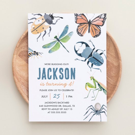 insectenjongen verjaardag kaart