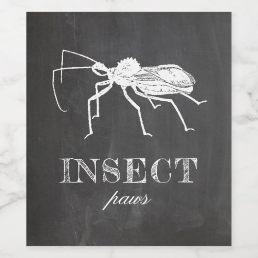 Insectenpoten. Chalkboard Halloween feest. heks Wijn Etiket (Enkel label)