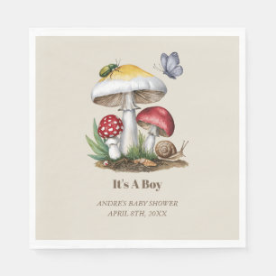 Insects Mushroom Woodland Natuur Baby shower Servet