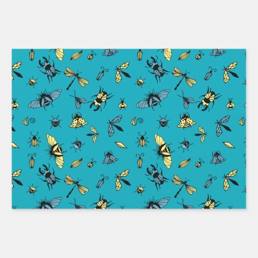 Insects Pattern Trio Inpakpapier Vel (Voorkant 2)
