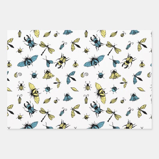 Insects Pattern Trio Inpakpapier Vel (Voorkant)