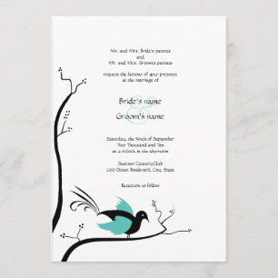 Inséparable bleu Faire-part de mariage