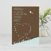 inséparable bleu faire-part de mariage (Debout devant)