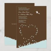 inséparable bleu faire-part de mariage (Devant / Derrière)