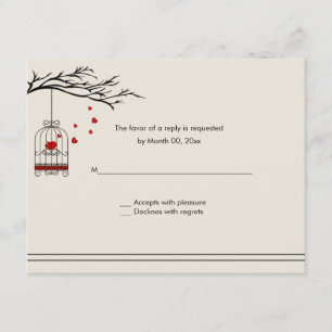 Inséparable dans un mariage en cage à oiseaux RSVP