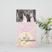 Inséparable Owls Merci Carte photo Mariage (Debout devant)