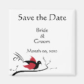 Inséparable rouge Magnet Réservez la date (Devant)