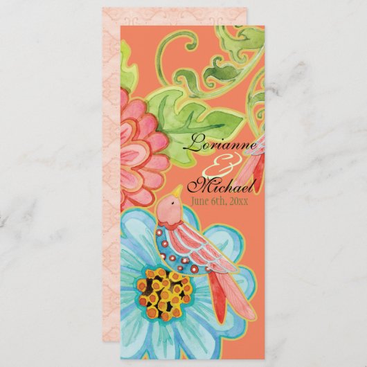 Inséparables 3, menu moderne floral de paradis de (Devant / Derrière)