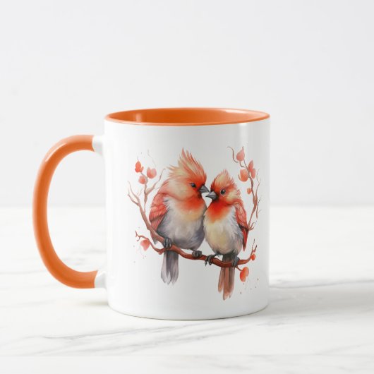 Inséparables à Orange Valentine's Day Mug (Gauche)