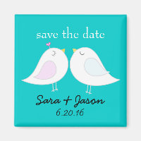 Inséparables Aqua Sauvez la date Magnet