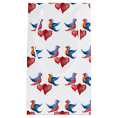 Inséparables, Aquarelle Oiseaux Sac cadeau (Devant)