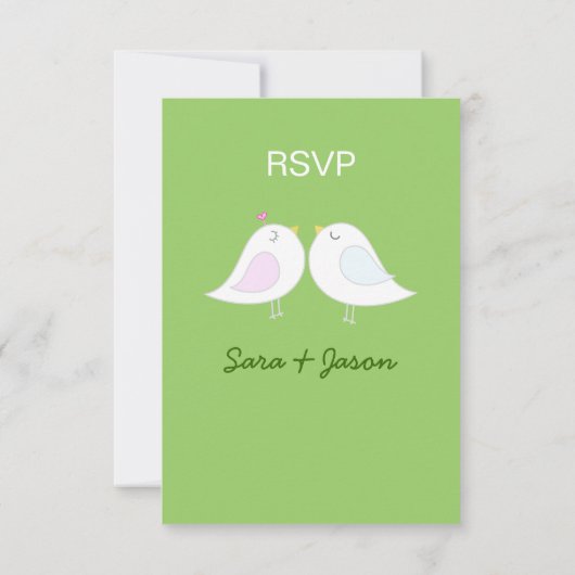 Inséparables avec carte RSVP Arrière - plan vert (Dos)