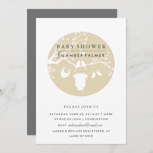 Inséparables Baby shower Invitation (Devant / Derrière)