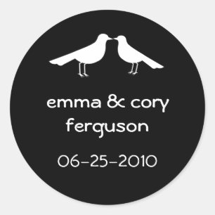Inséparables blancs - mariage noir - étiquette