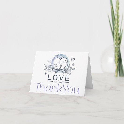 Inséparables Bleu Violet Merci Mariage (Devant)