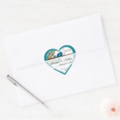 Inséparables bleus assis dans un autocollant Maria (Enveloppe)