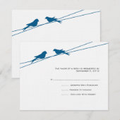 Inséparables bleus et blancs sur un RSVP fil (Devant / Derrière)
