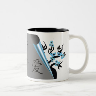Inséparables Bleus Sur Les Mugs De Sakura Tree