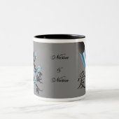 Inséparables Bleus Sur Les Mugs De Sakura Tree (Centre)