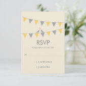Inséparables Bunting mariage RSVP - gris jaune (Debout devant)