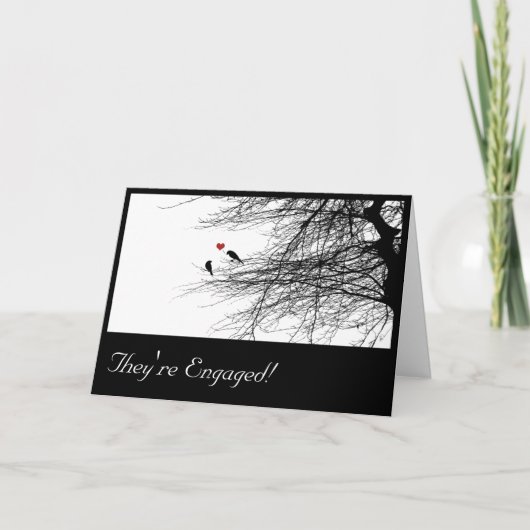 Inséparables, carte de faire-part fiançailles. (Devant)