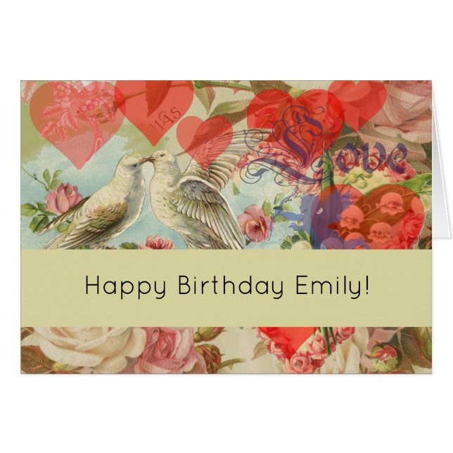 Inséparables Coeur antique Vintage (Devant horizontal)