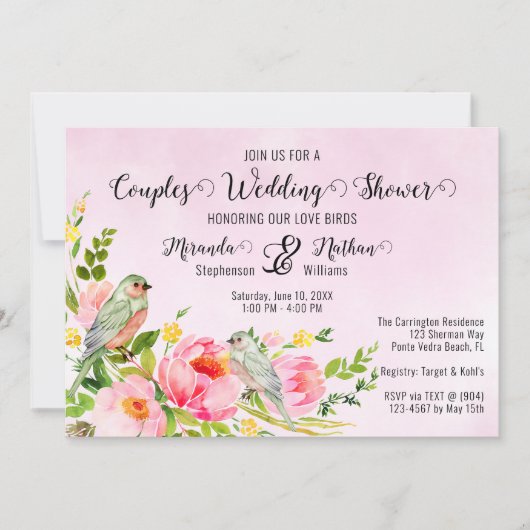 Inséparables Couples Wedding shower Invitation (Devant)