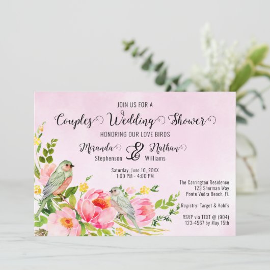 Inséparables Couples Wedding shower Invitation (Debout devant)