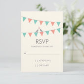 Inséparables de Bunting mariage RSVP - Rose bleu (Debout devant)