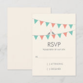 Inséparables de Bunting mariage RSVP - Rose bleu (Devant / Derrière)