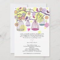 Inséparables de cages d'oiseaux Faire-part de mari