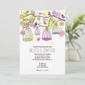 Inséparables de cages d'oiseaux Faire-part de mari (Debout devant)