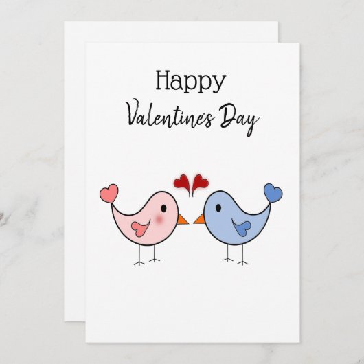 Inséparables de carte de Saint Valentin modifiable (Devant / Derrière)