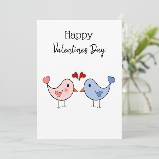 Inséparables de carte de Saint Valentin modifiable (Debout devant)