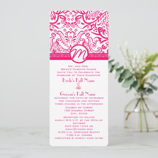 Inséparables de framboise Faire-part de mariage (Debout devant)