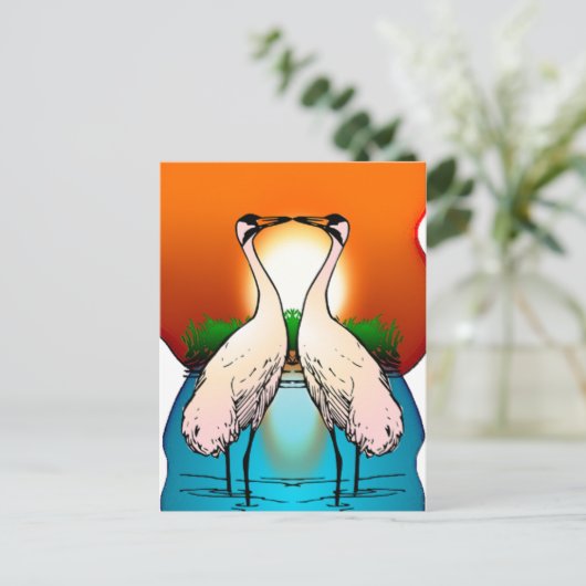 Inséparables de grue de carte postale (Debout devant)