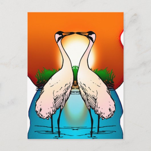 Inséparables de grue de carte postale (Devant)