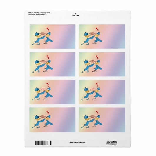 Inséparables de Valentine's Shipping Étiquette (Feuille entière)