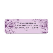Inséparables de violet de retour Étiquettes (Devant)