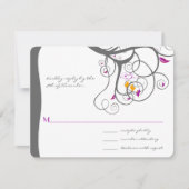 Inséparables des tourbillons de prune Faire-part d (Devant)