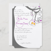 Inséparables des tourbillons de prune Faire-part d (Devant)