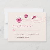 Inséparables Dots roses jolie carte RSVP mariage F (Devant)