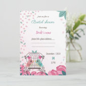 inséparables en cage fleurie nuptiale invitation à (Debout devant)