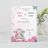 inséparables en carte à faire-part de mariage flor (Debout devant)