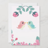 inséparables en carte à faire-part de mariage flor (Dos)