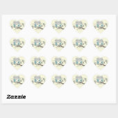Inséparables en Stickers Mariage Aqua Rose Arbre (Feuille)