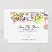 Inséparables Enregistrer la carte de date en blanc (Devant / Derrière)