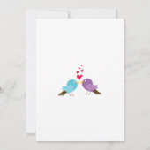 Inséparables et coeurs Invitations de mariage (Dos)