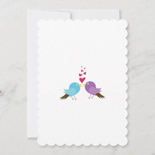 Inséparables et coeurs Invitations de mariage (Dos)